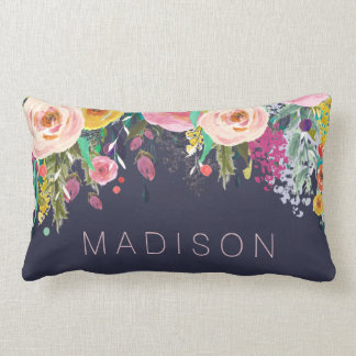 Painted Floral Personalised Girls Cushion