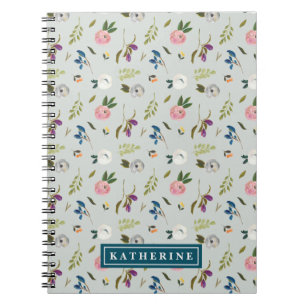 Painted Floral Personalised Spiral Notebook