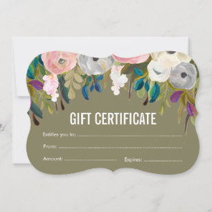 Painted Floral Salon Gift Certificate Template
