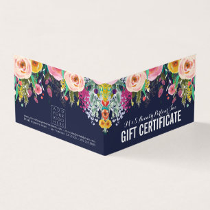 Painted Floral Store Gift Certificate Template