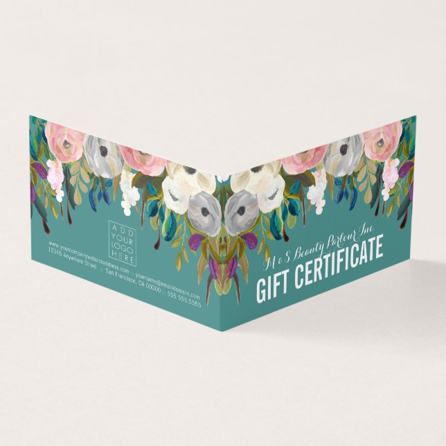 Painted Floral Store Gift Certificate Template (Outside)
