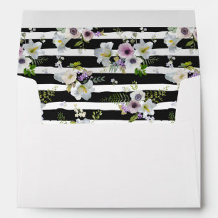Painted Floral Striped Pattern - Wedding Envelopes