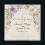 Painted floral wedding invitation magnet<br><div class="desc">Featuring painted blooms and elegant typography, this design embodies romance and sophistication. Perfect for a garden or vintage-inspired wedding, personalize it with your details to create an unforgettable first impression.</div>