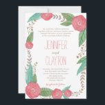 Painted Florals Wedding Invitations<br><div class="desc">Matching items available. Visit our store at BERRYBERRYSWEET.COM for more options. 

 Design © Berry Berry Sweet Designs</div>