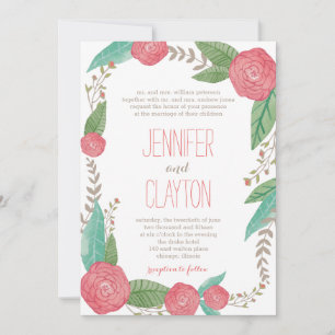 Painted Florals Wedding Invitations