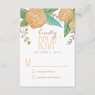 Painted Florals Wedding Response / RSVP Cards