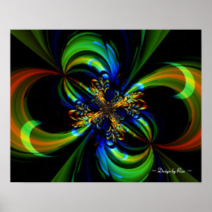 Painted Flow Fractal Poster
