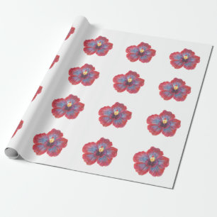 Painted flower Matte Wrapping Paper, 30 in x 6 ft Paper