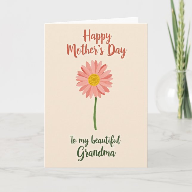 Painted Flower Mothers Day Card (Front)