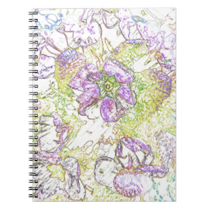 painted flower pattern notebook