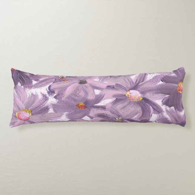Painted Flowers Any Colour Body Pillow (Front)