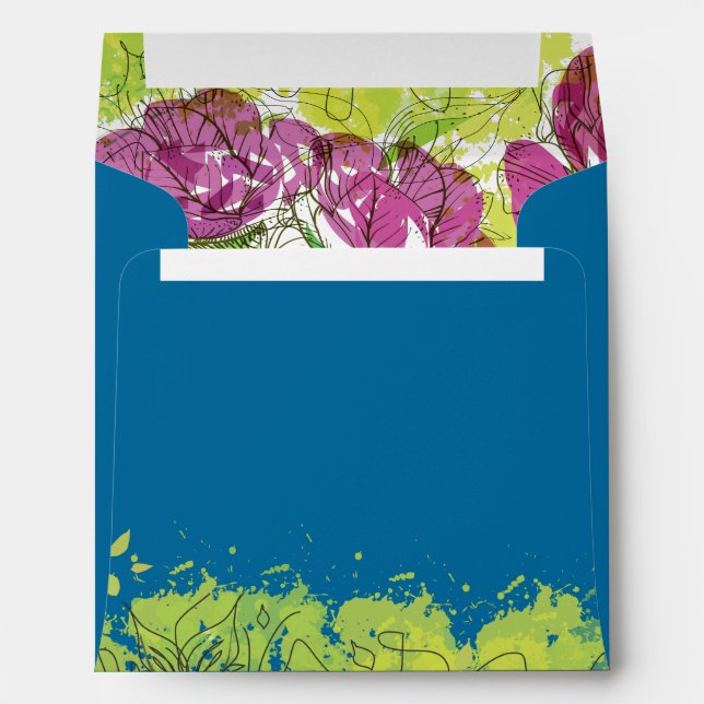 Painted Flowers Bar Bar Mitzvah Star Envelope (Back (Bottom))