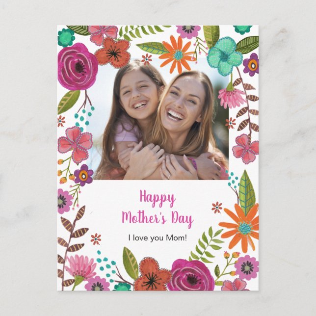 Painted Flowers Mother´s Day Card (Front)