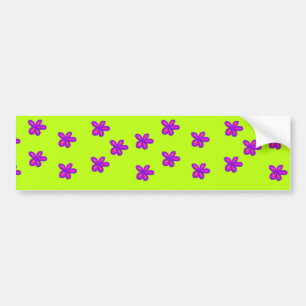 painted flowers on green bumper sticker