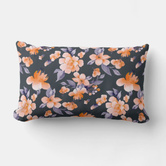 Painted flowers seamless background illustration lumbar cushion