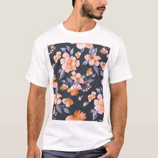 Painted Flowers Seamless Background T-Shirt