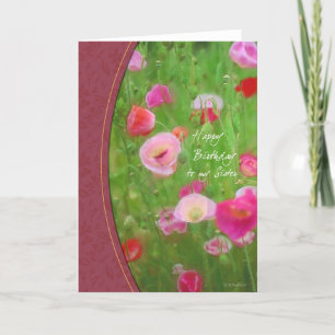 Painted Flowers sister's Birthday Card