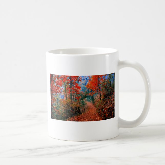 Painted Forest Autumn Flame Watercolor Gifts Coffee Mug (Right)
