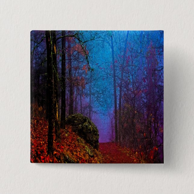 Painted Forest Autumn Purple Fog 15 Cm Square Badge (Front)