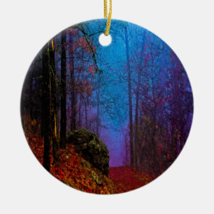 Painted Forest Autumn Purple Fog Ceramic Ornament