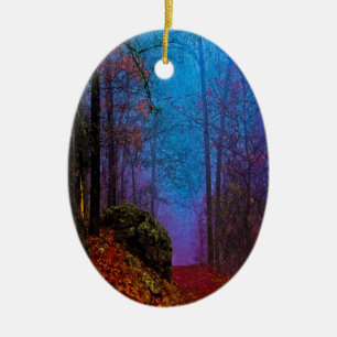 Painted Forest Autumn Purple Fog Ceramic Ornament