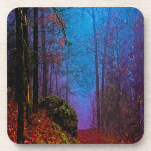 Painted Forest Autumn Purple Fog Coaster