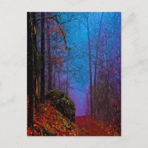 Painted Forest Autumn Purple Fog Postcard