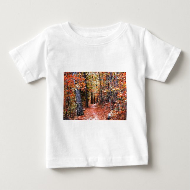 Painted Forest Autumn Trail Watercolor Gifts Baby T-Shirt (Front)