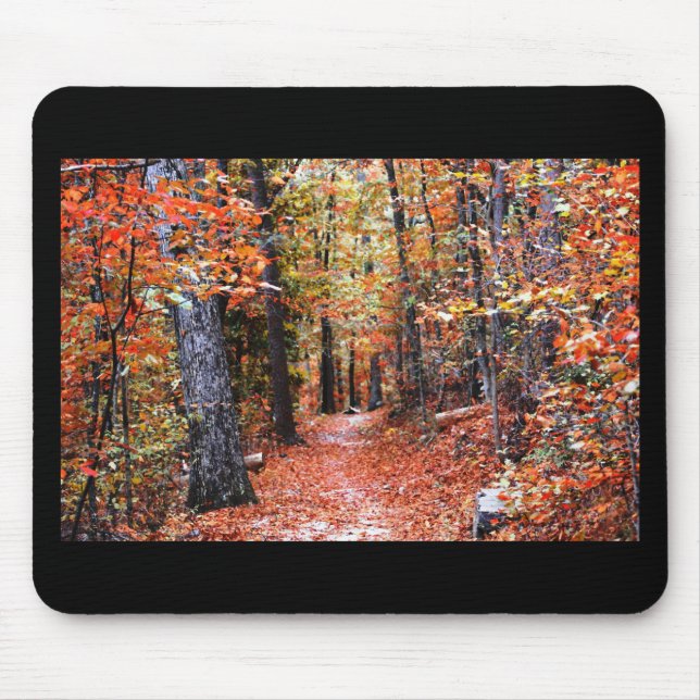 Painted Forest Autumn Trail Watercolor Gifts Mouse Pad (Front)
