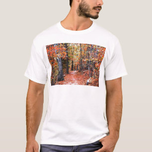 Painted Forest Autumn Trail Watercolor Gifts T-Shirt