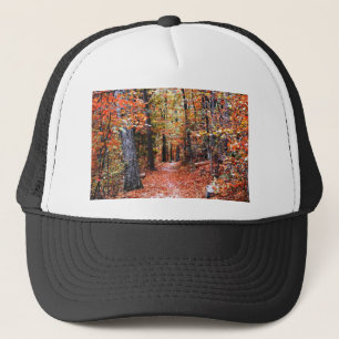 Painted Forest Autumn Trail Watercolor Gifts Trucker Hat
