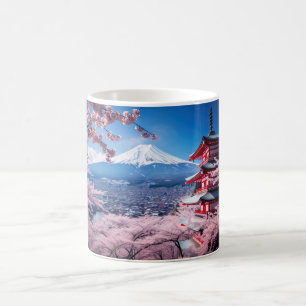 Painted Fuji mountain in cherry blossom season  Coffee Mug