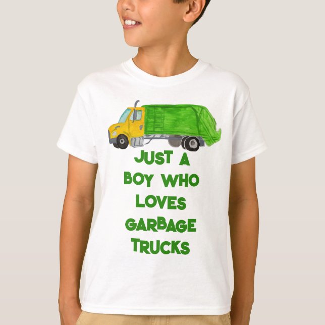 Painted Garbage Truck Custom Message Graphic T-Shirt (Front)