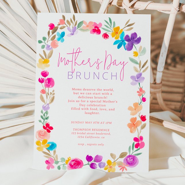 Painted garden wildflowers meadow mother's day invitation (Creator Uploaded)