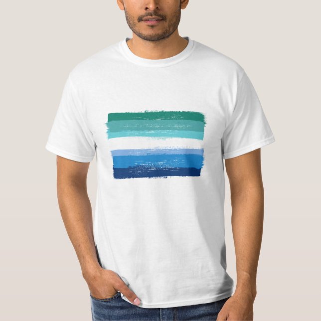 PAINTED GAY MALE PRIDE - Azure T-Shirt (Front)