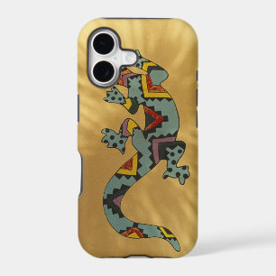 Painted gecko lizard on wall, Tucson, Arizona,