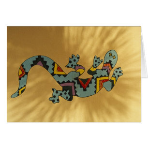 Painted gecko lizard on wall, Tucson, Arizona,