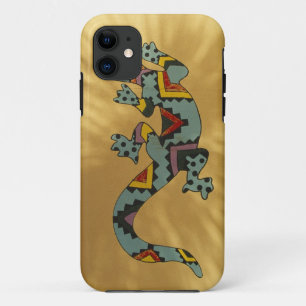 Painted gecko lizard on wall, Tucson, Arizona, iPhone 11 Case