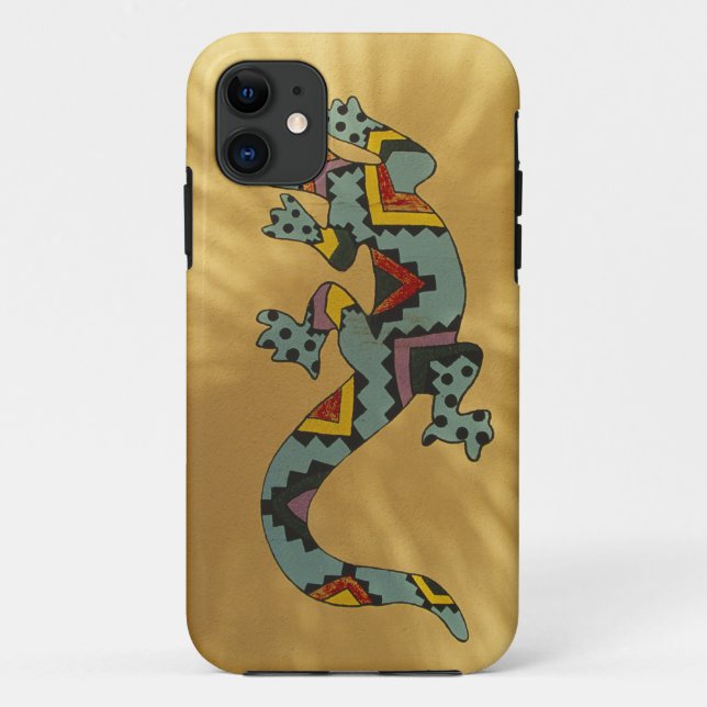 Painted gecko lizard on wall, Tucson, Arizona, Case-Mate iPhone Case (Back)