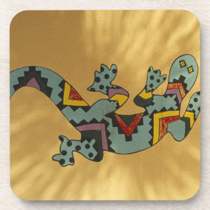 Painted gecko lizard on wall, Tucson, Arizona, Coaster