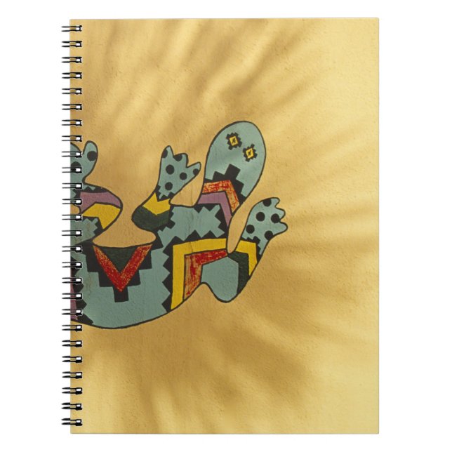 Painted gecko lizard on wall, Tucson, Arizona, Notebook (Front)