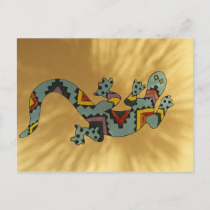 Painted gecko lizard on wall, Tucson, Arizona, Postcard