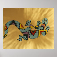 Painted gecko lizard on wall, Tucson, Arizona,