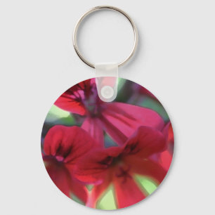 Painted Geraniums Key Ring