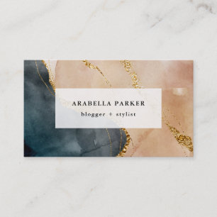 Painted Glamour   Faux Gold and Neutral Business Card