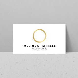 Painted Gold Circle Acupuncture, Healer, Wellness Business Card