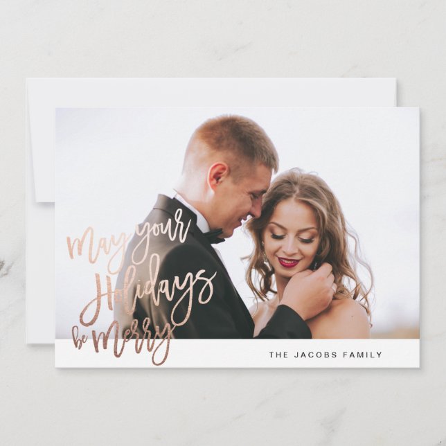 PAINTED GOLD FOIL photo holiday card (Front)