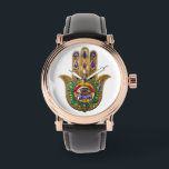 Painted Gold Hamsa Amethyst Ruby Third Eye Watch<br><div class="desc">You are viewing The Lee Hiller Photography Art and Designs Collection of Home and Office Decor,  Apparel,  Gifts and Collectibles. The Designs include Lee Hiller Photography and Mixed Media Digital Art Collection. You can view her Nature photography at http://HikeOurPlanet.com/ and follow her hiking blog within Hot Springs National Park.</div>