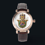 Painted Gold Hamsa Amethyst Ruby Third Eye Watch<br><div class="desc">You are viewing The Lee Hiller Photography Art and Designs Collection of Home and Office Decor,  Apparel,  Gifts and Collectibles. The Designs include Lee Hiller Photography and Mixed Media Digital Art Collection. You can view her Nature photography at http://HikeOurPlanet.com/ and follow her hiking blog within Hot Springs National Park.</div>