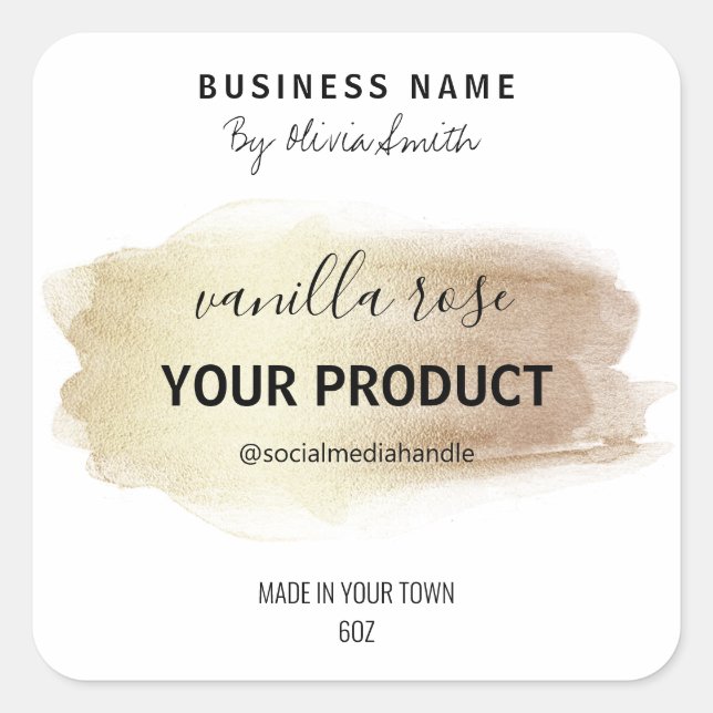 Painted Gold Ink Packaging Label (Front)